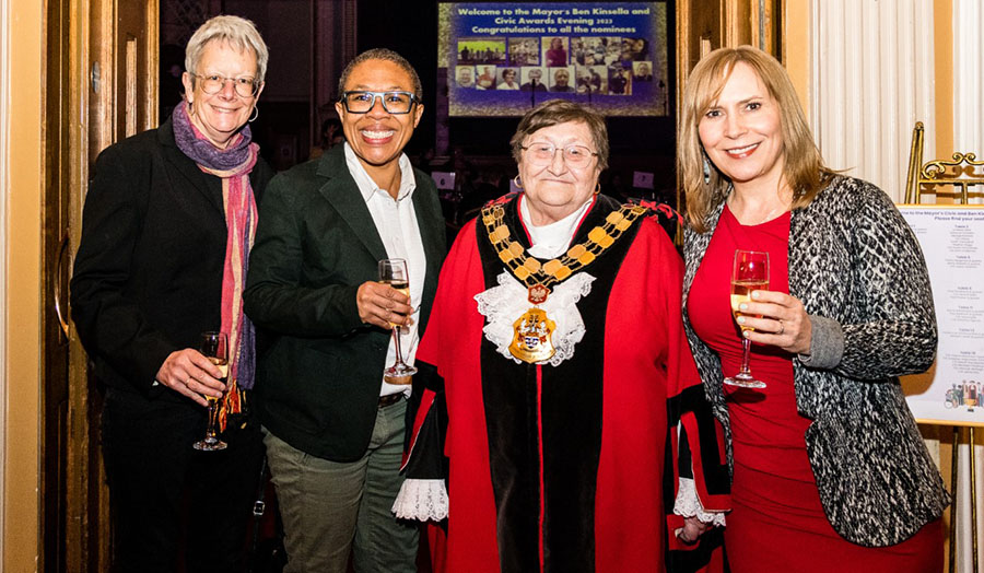 Mayor's Civic Awards - group of people celebrating the Islington Mayor's Civic Awards