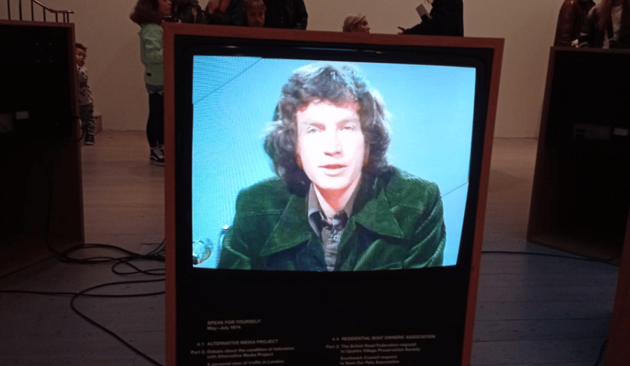 An image of a man on TV from the People Make Television exhibition