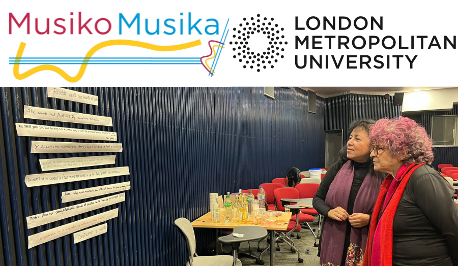 Image from Musiko Musika partnership. Academic Mabel Encinas working with Musiko Musika