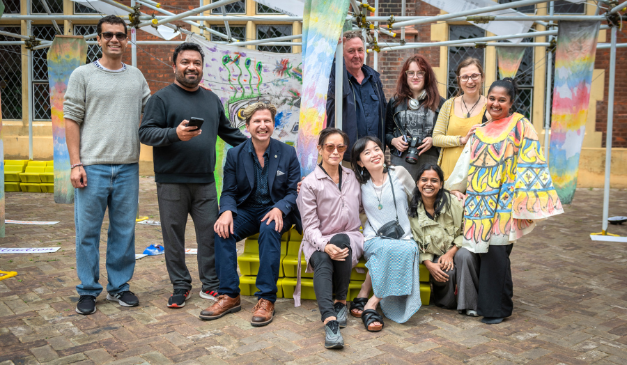 Picture of group of London Met staff and MA students who worked on the 'On Tenterground' project