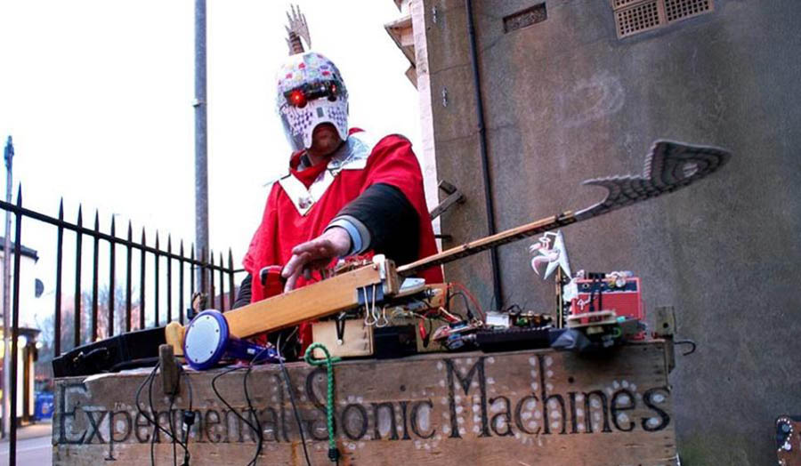 sonic art performer wearing mask