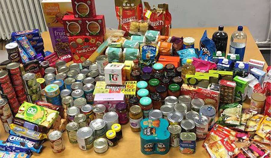 Foodbank donations in SU office