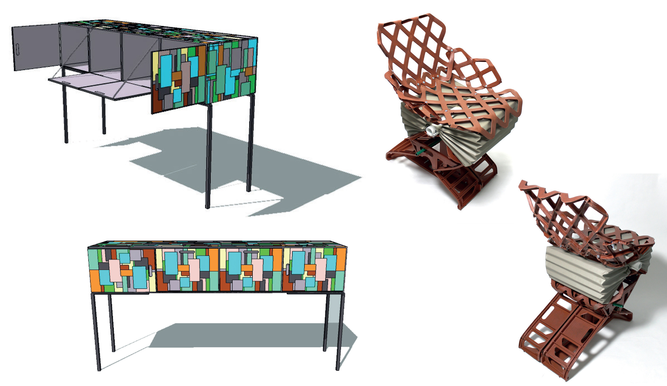 Two Designs by Cass students, Chair and table