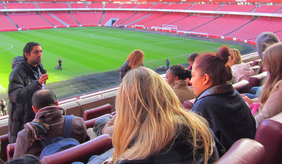 Students at Webley Stadium