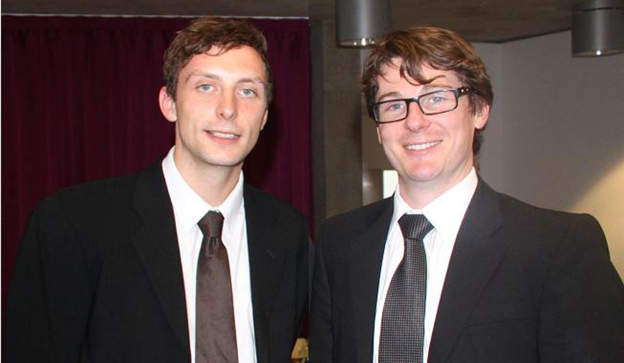 (L-R) Ricky O'Brien and Ian Clarke at this year’s ESU National Mooting Competition.