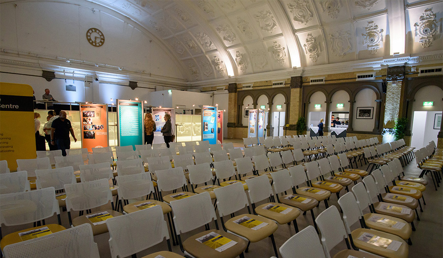 Great Hall Irish Studies event chairs laid out in theatre style