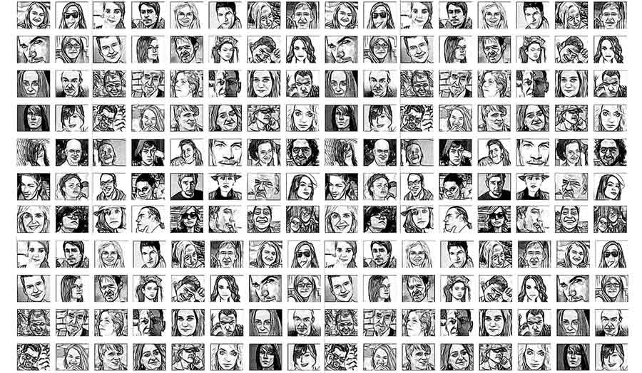 Faces of hand-drawn people