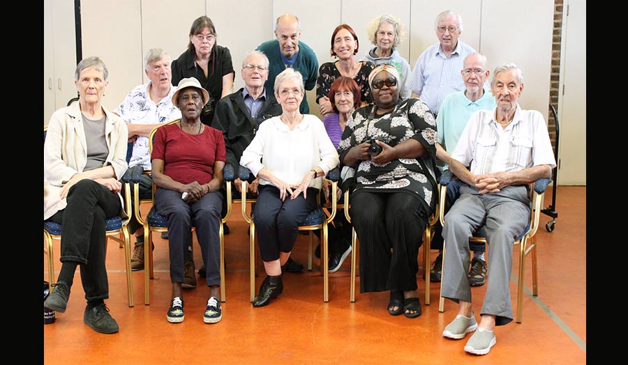 A group photo of older volunteers