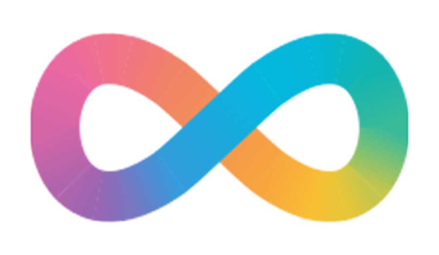 Neurodiversity symbol - a rainbow symbol of infinity