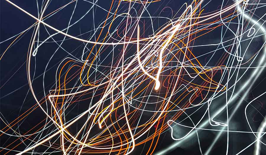 Bright lights on a dark background