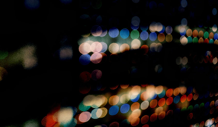 colourful shapes on a dark screen