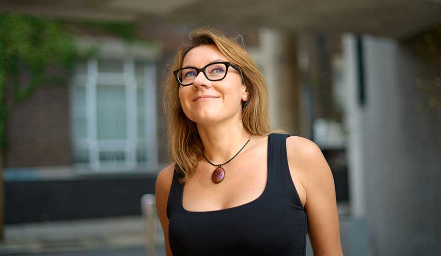 Ania smiling outside Holloway Road campus