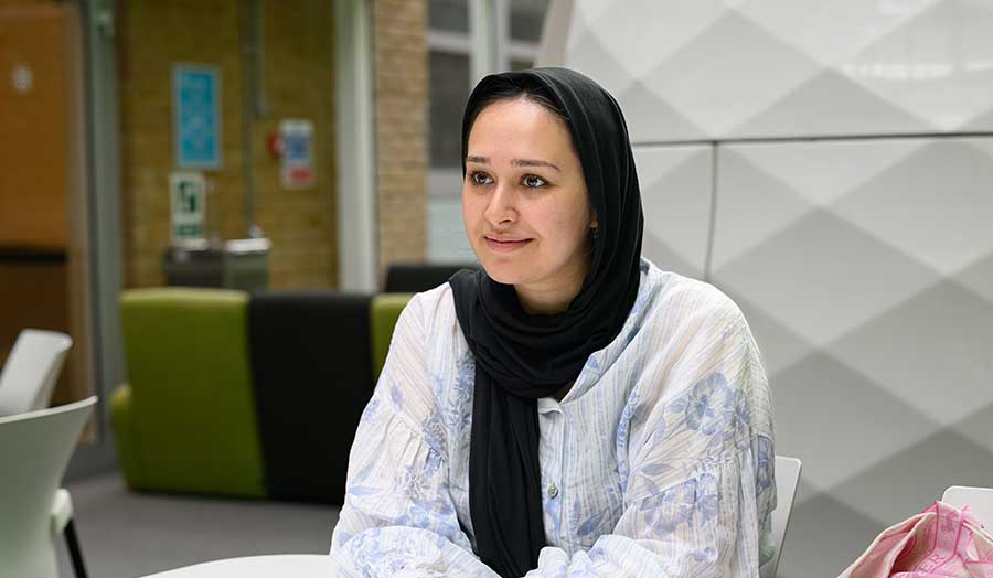 Isha pictured at London Met's Holloway Road campus