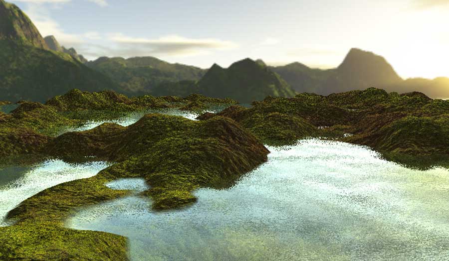 Example of games student work: procedural terrain generation