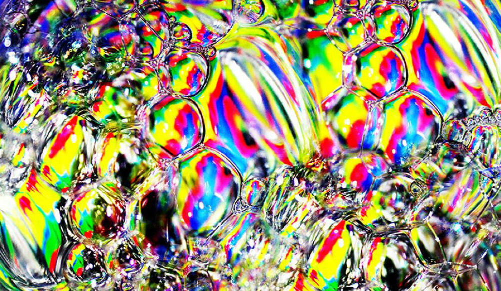 A colourful pattern on bubbles